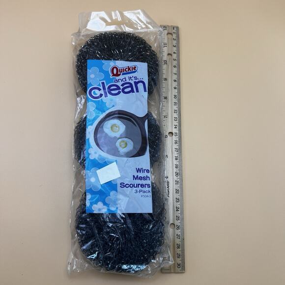 Quickie wire mesh scourers Stainless Steel Heavy Duty Pack Of 3- Vintage 2005 - Picture 3 of 5